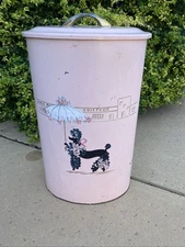 Rare 1950’s Pearl Wick Pink Poodle Vintage Hamper.