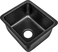 Monarch Abode 17-inch Hand Hammered Matte Black Aluminum Atlas Dual Mount Drop i