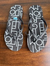 TOMMY HILFIGER Black White Slippers Flip Flops Women s Size 10 New
