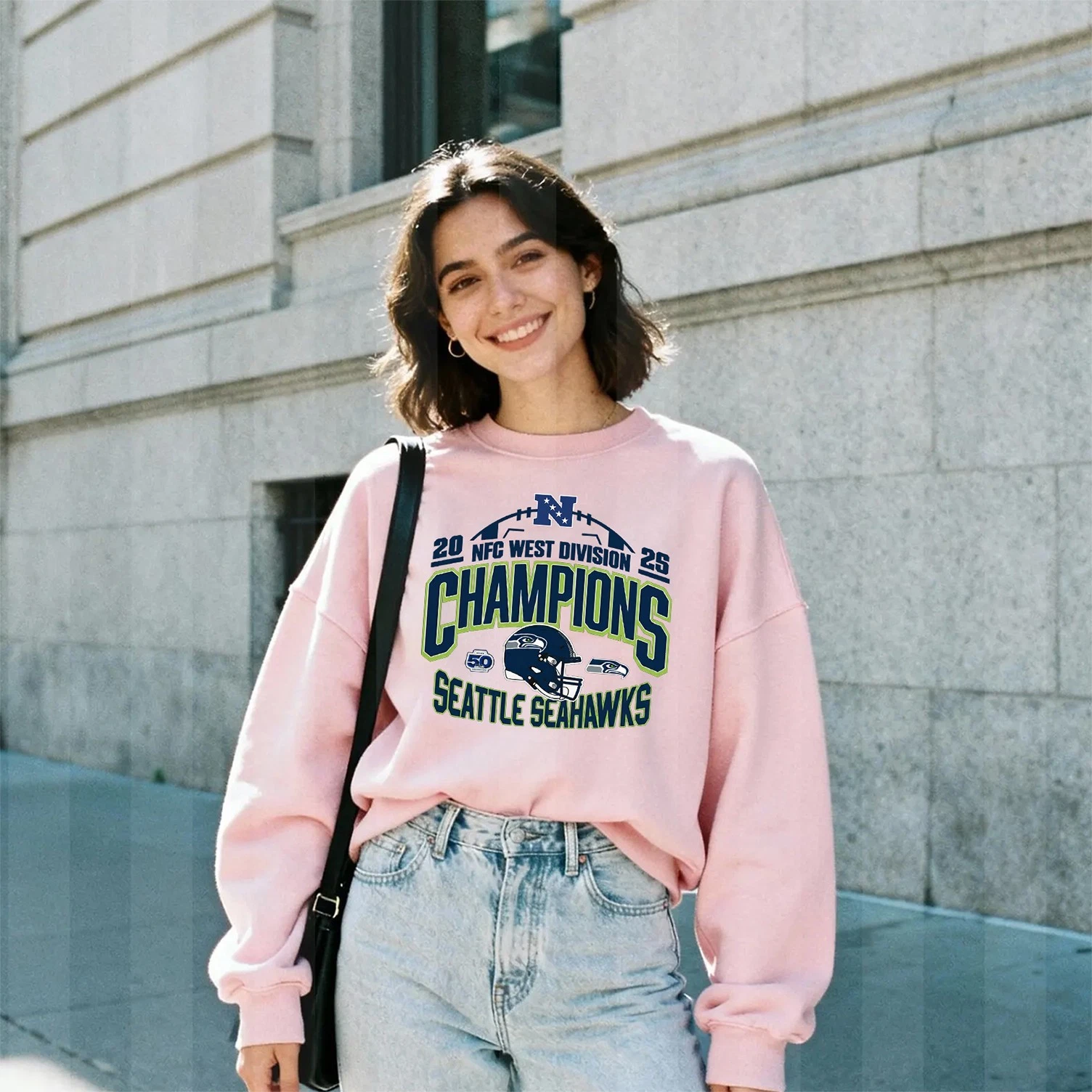 Seattle Seahawks 2025 NFC West Division Champions Helmet Sweatshirt