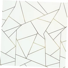 Privacy Window Film White Irregular Geometry, Non-Adhesive Glass Door Film 