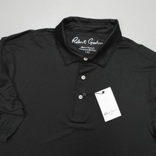 Robert Graham Canto Polo Shirt Men's Classic Fit Size L Black Performance
