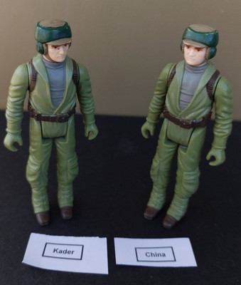 VINTAGE STAR WARS - REBEL COMMANDO - CHINA COO - GEFORMTES GESICHT - 2 STÜCK