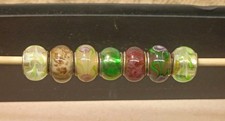 7 Murano Glass Beads 925 Sterling Silver Charm Style Fits All Colors J107