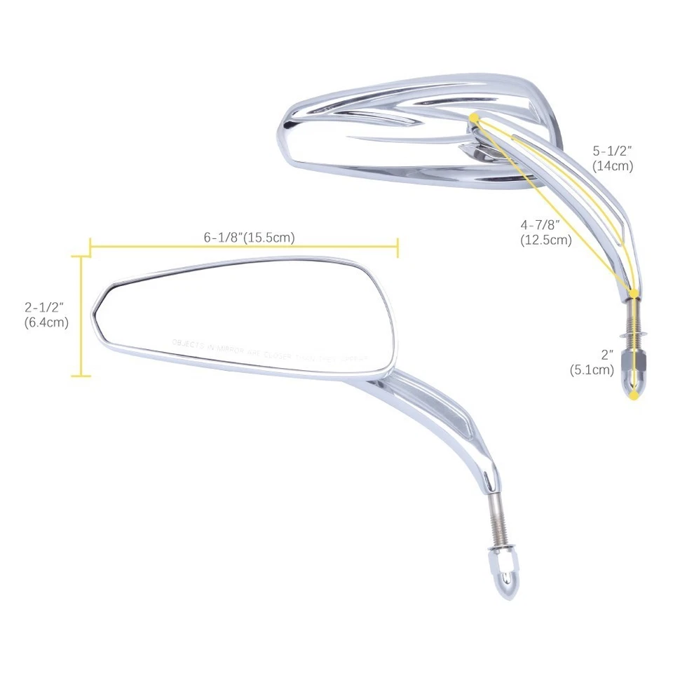 Chrome Motorcycle Rearview Side Mirrors For Harley Davidson VRSCA V-Rod Custom — 第 3/4 张图片