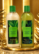2 Bath Body Works Waikiki Beach Coconut Hair Shampoo Conditioner 16 fl oz
