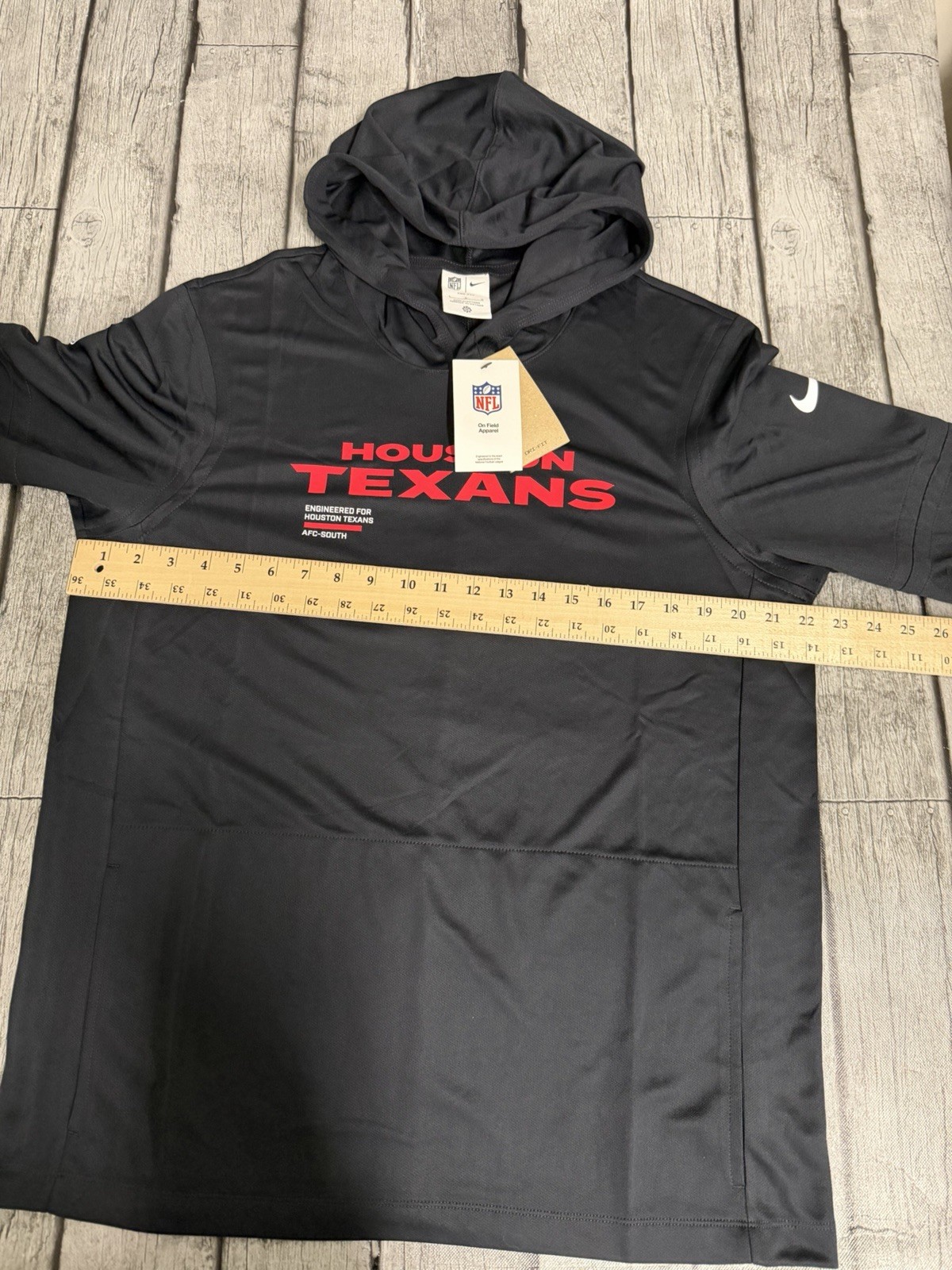 NWT Men's Nike Houston Texans Sideline Pure Fury Dri-FIT Hoodie Tshirt Large Nav thumbnail 10