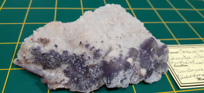 Snowy Druzy Quartz w/Structured Purple Fluorite - Da Chang Mine, China