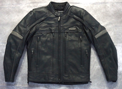Harley Davidson Men's FXRG Black Leather Jacket Pockets