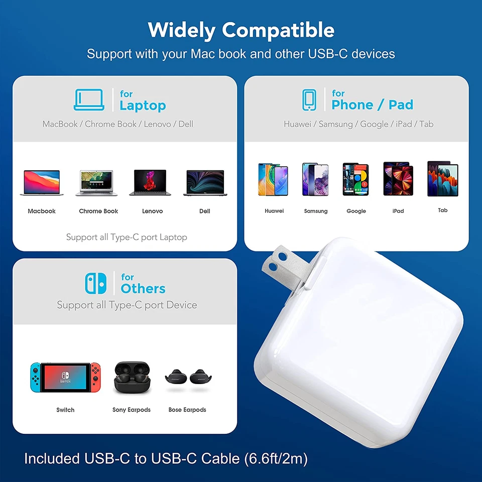 30w USB-C Power Adapter for Mac Book Retina 12inch 2015-2017 Wall Type-C Charger - Image 4 of 4