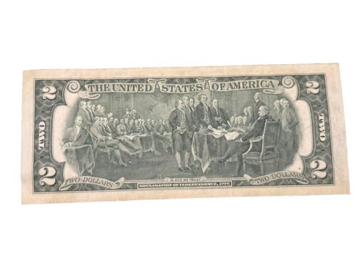 1976 Misaligned Error $2 Bicentennial Two Dollar Bill Uncirculated Low Serial # - Picture 2 of 6