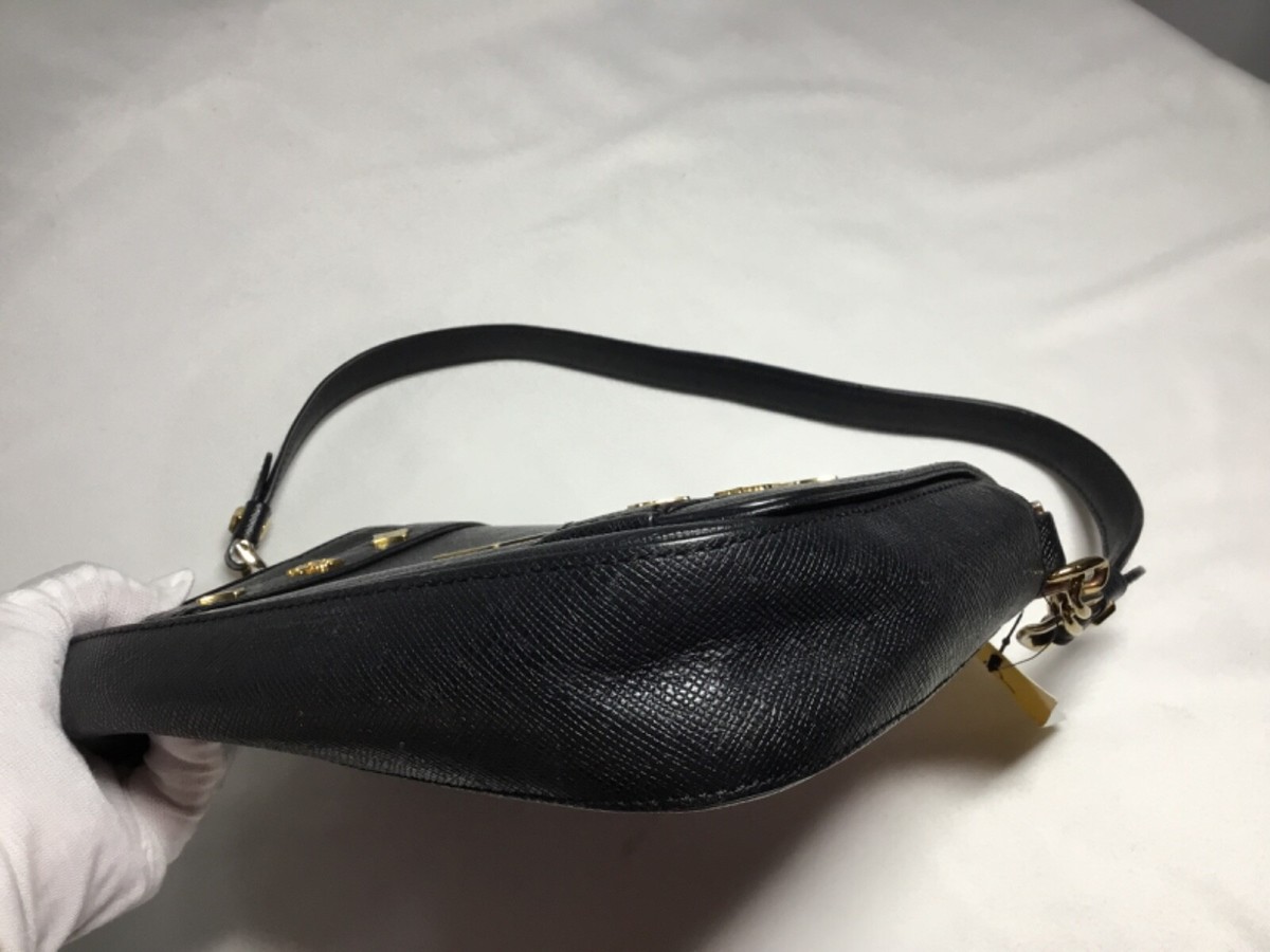 MCM ブラックレザー バッグ ゴールド金具 MCM Chain Shoulder Bag Leather Black Gold Used Authentic | eBay
