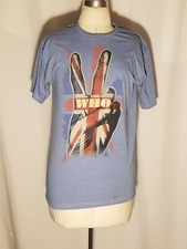 The Who Rock Band T-Shirt Men's Size S Blue Peace Sign Union Jack Flag