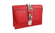 PRADA SAFFIANO ELEKTRA CLUTCH SHOULDER HAND BAG 1BD120 RED CHROME