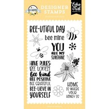 Crafts EP Clear Stamp Set Bee Happy Kind Hive Rules Bee-utiful Day Bees Flowers