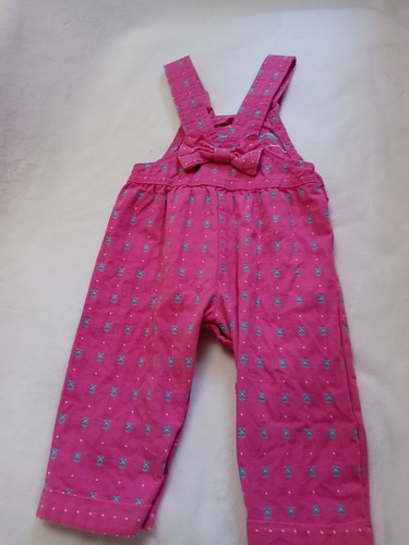 12 Months Vintage Girls OshKosh B'gosh Overalls Pink *Blue Daisies* - Picture 14 of 20