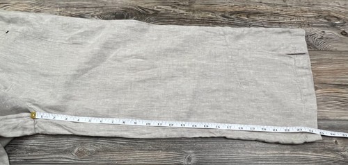 Philippe Adec Womens Pants Beige Size 4 Mid Rise Wide Leg Linen Minimalist Beach - 第 12/14 張圖片