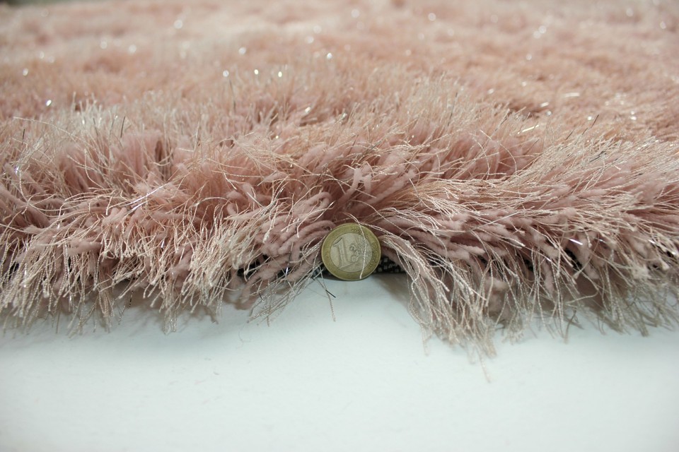 DAZZLE SPARKLE SPARKLY BLUSH SOFT PINK SILKY THICK LONG PILE GLAMOUR ...