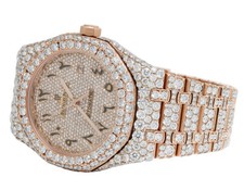 Mens 41MM Audemars Piguet Royal Oak 18k Rose Gold with VS diamond 37.75 Ct 3