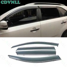 For Kia Sorento 2011-2015 Bright Black Window Visor Rain Wind Deflector Trim 4 For Kia Sorento 2011-2015 Bright Black Window Visor Rain Wind Deflector Trim 4
