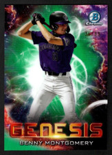 Benny Montgomery 2021 Bowman Chrome Genesis Green Refractor SP 36/99 Rockies