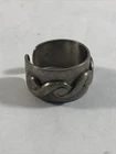 Vintage Copper Band Ring Spiral Waves Silver Costume Jewelry Size 5