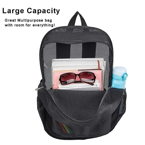 Mochila escolar de malla transparente resistente transparente para estudiantes hombres mujeres - Imagen 7 de 26