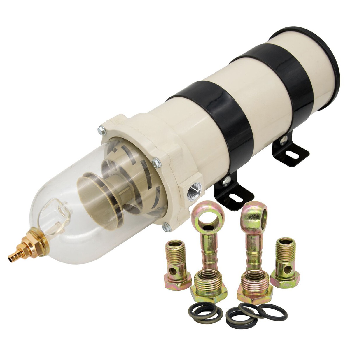 Marine Fuel Filter & Water Separator Kit – 30 Micron Element For Diesel, Fits 1000FH/1000FG