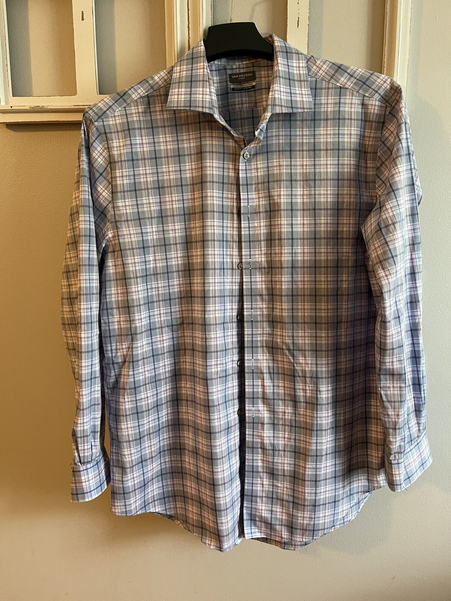 van heusen men's dress shirt slim fit stain shield stretch Folsen Short Sleeve Stain Shield Ditzy Print main image 1