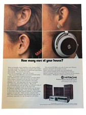 Vintage 1974 Hitachi Stereo Sound System Advertisement Print