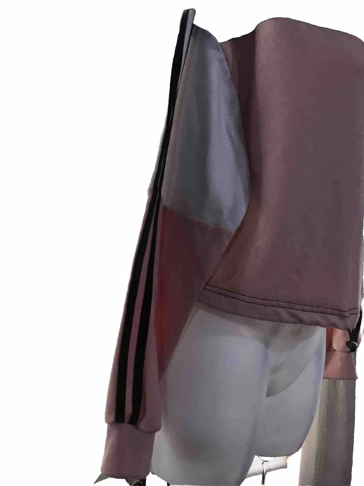 OFF WHITE Felpa donna piccola rosa nera e avorio con coulisse in vita abbigliamento invernale