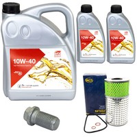 MotoröL Set Febi SAE 10W-40 7 Liter + ÖLfilter + Schraube FüR Mercedes 190 T1