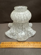 CLEAR WHITE FROSTED MOTTLED RIBBED RUFFLED PENDANT LIGHT LAMP SHADE