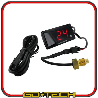 DIGITALES THERMOMETER MOTORRAD SCOOTER SENSOR WASSERTEMPERATUR M10x1mm ROT