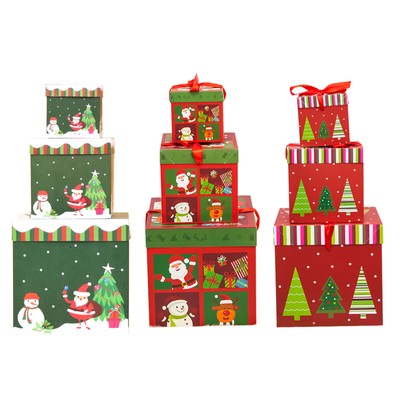 Christmas Nesting Boxes with Lids Set Party Box Tower Christmas proficient