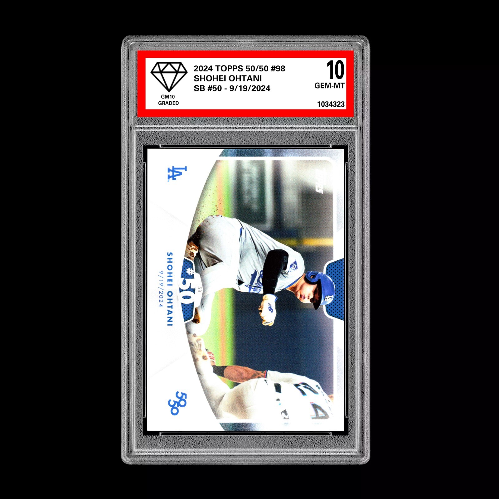 Graded 10 SHOHEI OHTANI SB #50 - 2024 Topps 50/50 Card #98 Dodgers MLB History