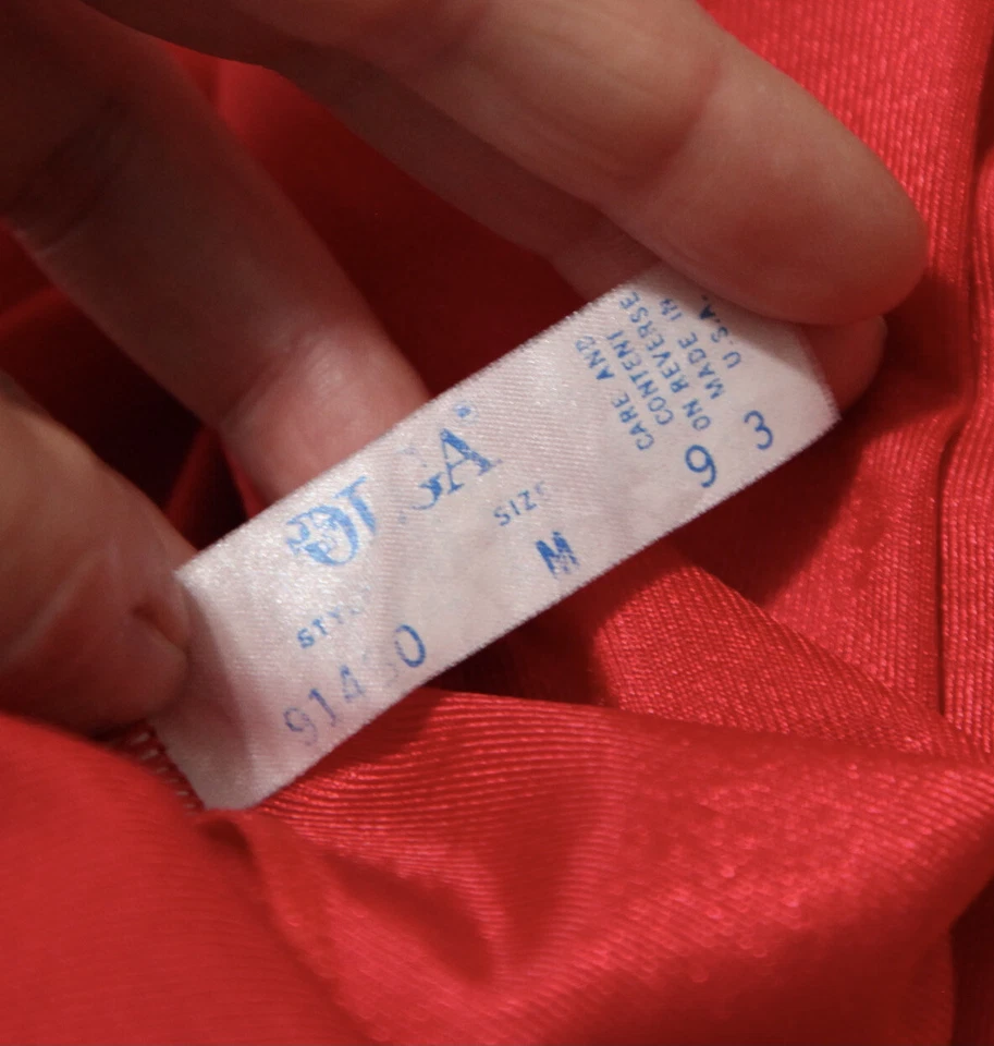 Vestido Vintage Olga Nylon Rojo Encaje S M Espalda Redonda Años 80 Elegante Hollywood Coquette Foto 2 de 4