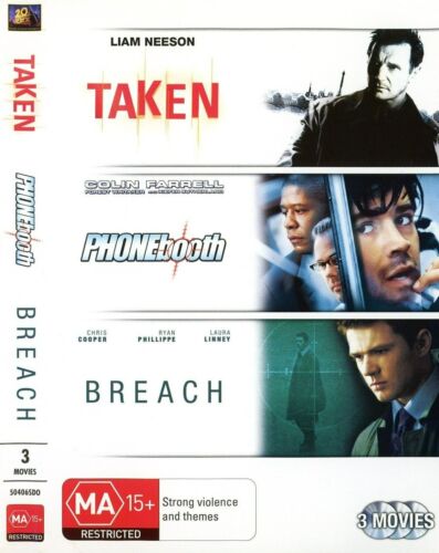 Taken + Phonebooth + Breach DVD (Region 4) VGC - Picture 1 of 3