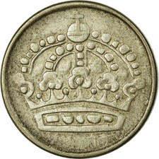 #675839 M&uuml;nze, Schweden, Gustaf VI, 25 &Ouml;re, 1954, S, Silber, KM:824
