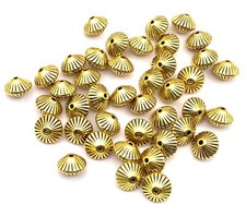 40 Beads Antique Gold Bicone Metal spacer Beads-7mm