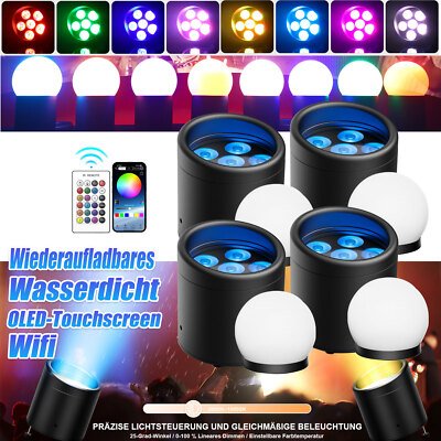 150W RGBWA+UV Par Licht Strahler Akku LED Wifi DMX Wasserdicht Outdoor Par