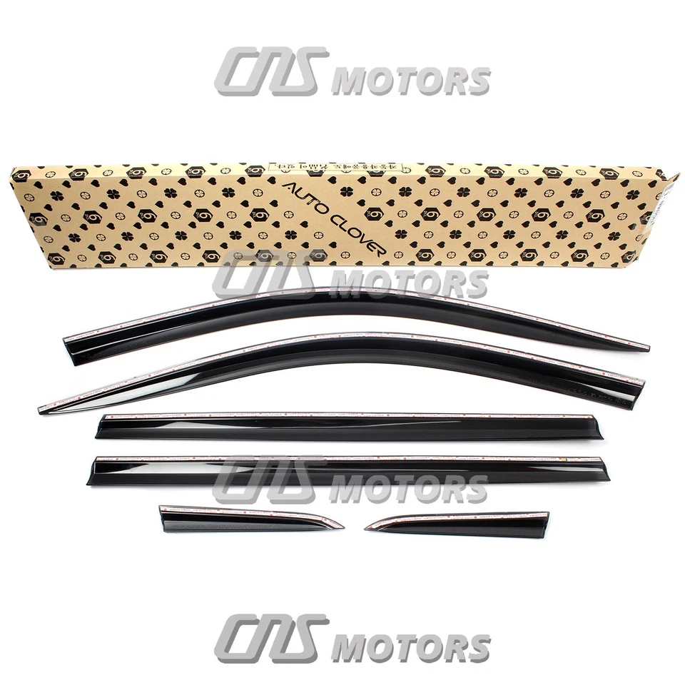 Black Smoked Window Sun Visor Rain Guards 6pcs for 2018-2023 Volkswagen Tiguan Foto 3 de 4