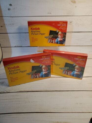 VTG Kodak Anytime 4x6 Picture Photo Paper Soft Gloss 100 Sheets - Lot Of 3 NEW! - Picture 1 of 9