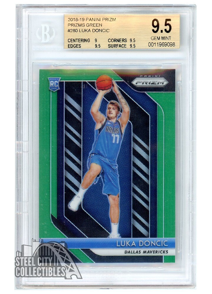 Luka Doncic 2018-19 Panini Prizm Green Rookie Card #280 BGS 9.5 Gem Mint