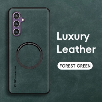 Fall für Samsung Galaxy A34 A33 A71 A51 MagSafe Leder Linse Schutz TPU Abdeckung