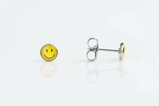 Studex Yellow Happy Face System 75™ Piercing Studs Stainless Steel