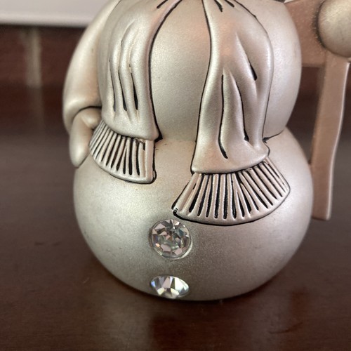 Godinger Silver Art Co. Holiday Snowman Candle Holder Crystal Stones, Set of 2 - Picture 8 of 12