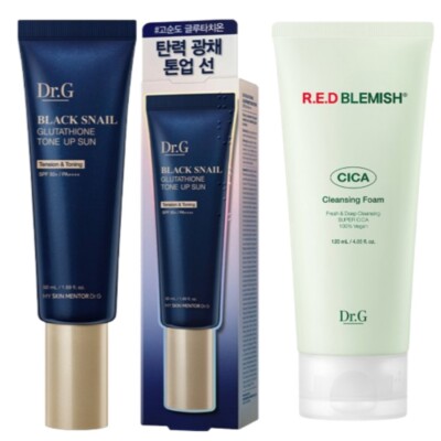 Dr.G Black Snail Tone Up Suncare SPF 50+ PA+++ 50ml & CICA Cleansing Form 120ml