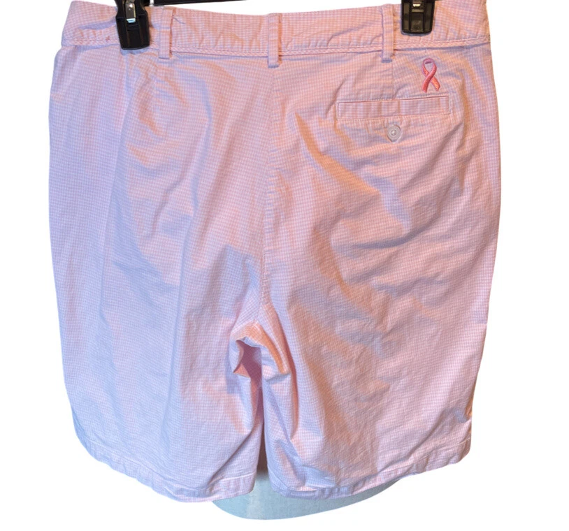 Pantalones Cortos de Golf Lady Hagen 8 Bermudas Rosa A Cuadros Concienciación sobre el Cáncer de Mama Foto 3 de 4