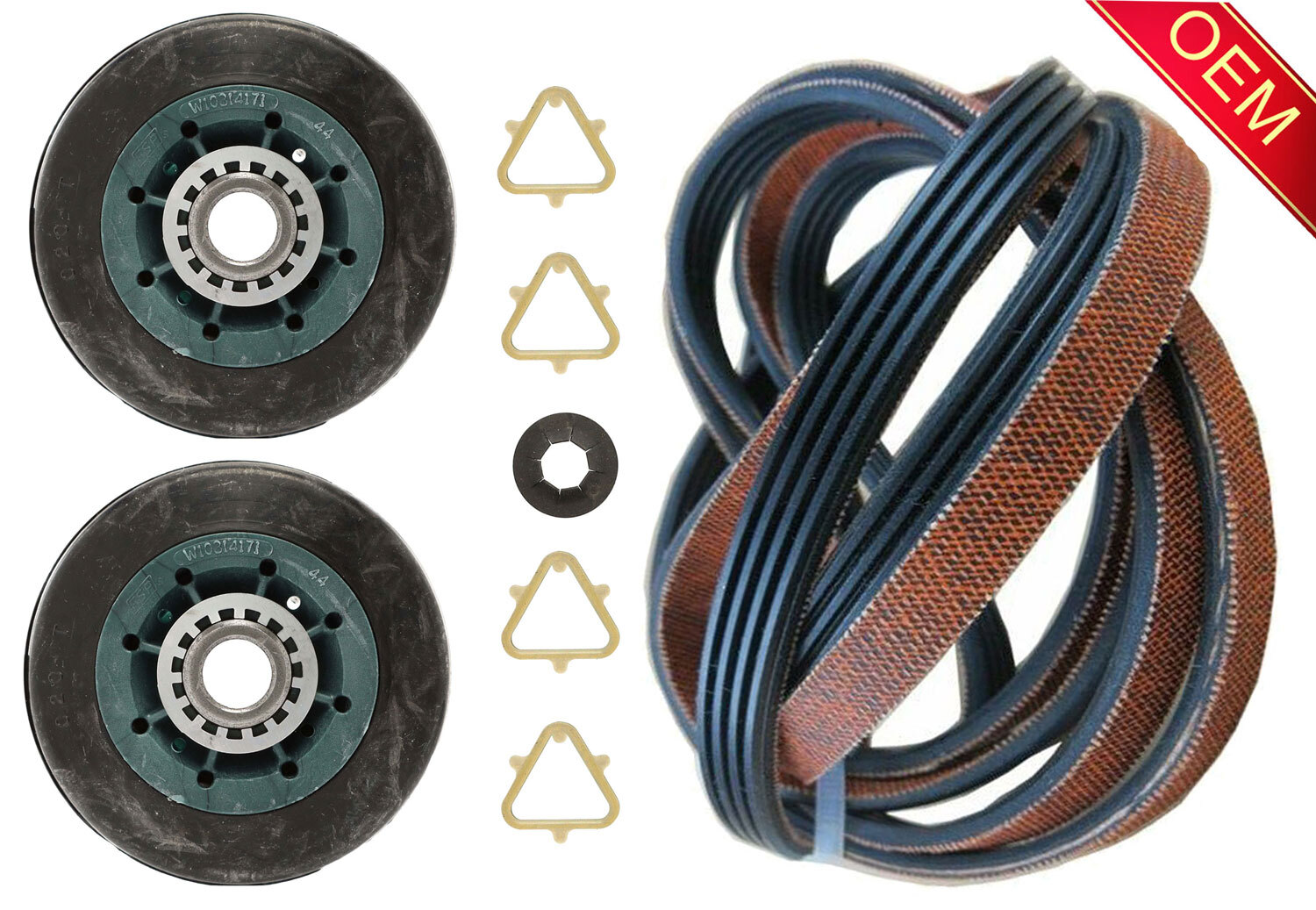 Whirlpool LEC6848AW2 Dryer Drum Rollers and Belt Replacement Kit